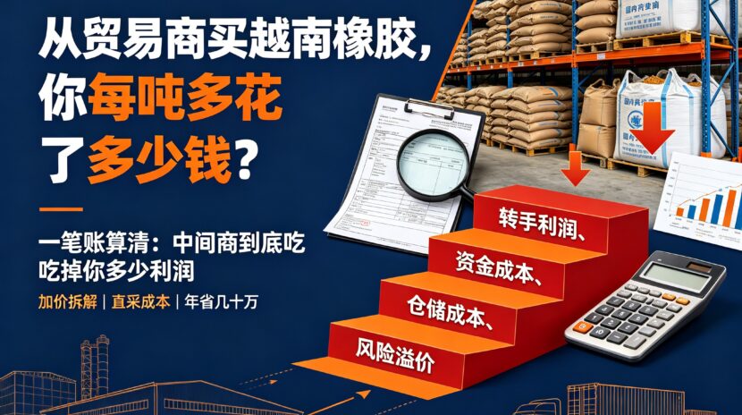 从贸易商买越南橡胶，你每吨多花了多少钱？